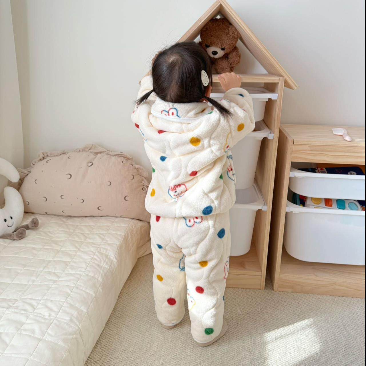 女童三层加厚家居服套装2025新款洋气保暖睡衣宝宝冬季加绒两件套,淘宝优惠券,粉丝福利购,淘宝优惠卷