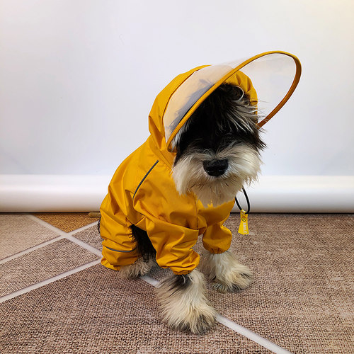 狗爸自制狗狗雨衣拉链四脚全包雨披冲锋衣防水小中型犬泰迪雪纳瑞 - 图1