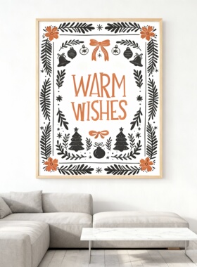 WARMWISHES圣诞节装饰画