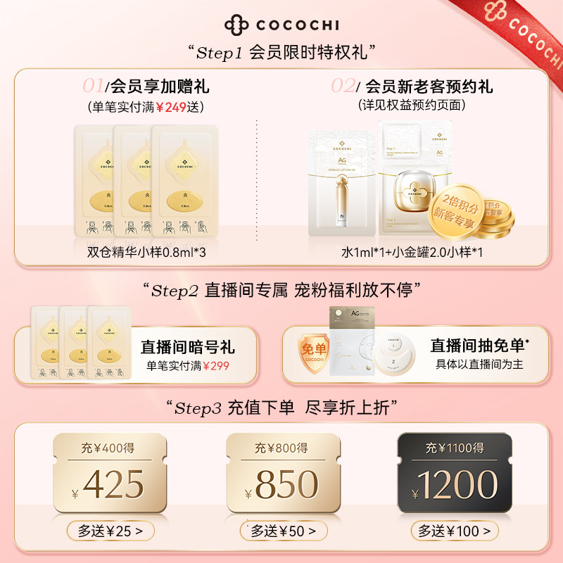 【立即抢购】cocochi蔻蔻琪AG抗糖水乳精华面霜祛黄提亮520礼盒