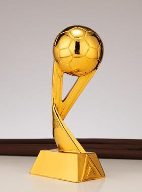 创意树脂足球奖杯 电镀冠军杯 球迷用品学校球赛印字定制射手奖