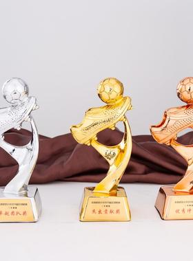 小款树脂足球纪念奖品 小学学校体育赛事颁奖奖杯 球迷礼品装饰品