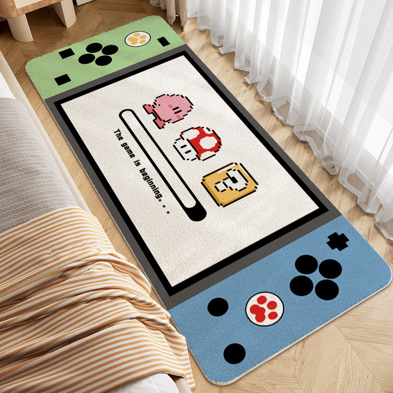 switch游戏机卧室床边地毯床边床前加厚毛绒地垫电竞房创意脚垫子,淘宝优惠券,粉丝福利购,淘宝优惠卷