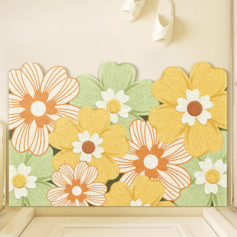 花卉丝圈地垫入户门垫进门垫门口蹭土地毯入门户清新垫可裁剪地毯,淘宝优惠券,粉丝福利购,淘宝优惠卷