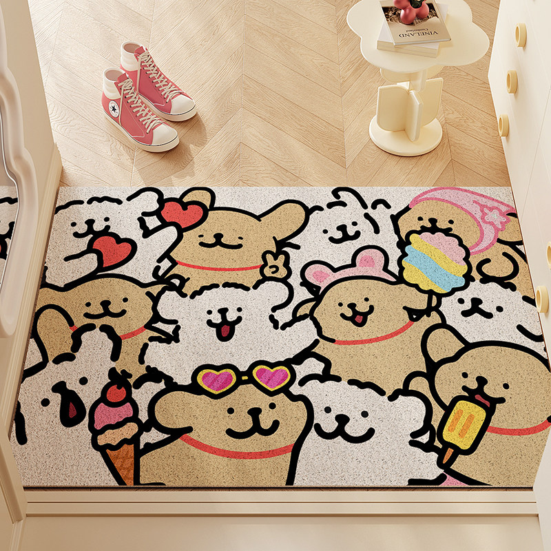 可爱小狗入户地垫2025新款防滑耐脏线条小狗进门门口除尘丝圈地毯,淘宝优惠券,粉丝福利购,淘宝优惠卷