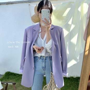 ພາກຮຽນ spring ຮູບແບບໃຫມ່ພາສາເກົາຫຼີ temperament versatile suit jacket ແມ່ຍິງອອກແບບ niche ປົກກະຕິສີແຂງຊຸດຂະຫນາດນ້ອຍ ins style