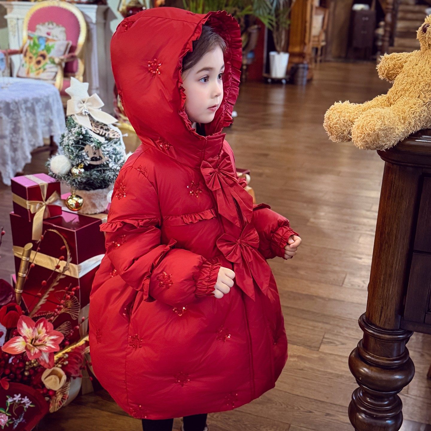 女童中长款羽绒服冬装2025新款儿童韩版90白鸭绒连帽加厚保暖外套,淘宝优惠券,粉丝福利购,淘宝优惠卷