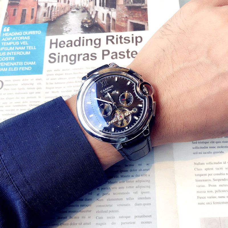 2023新品时尚潮流男士皮带全机械表 光迈国产腕表