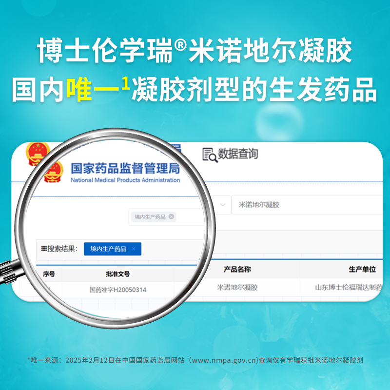 博士伦学瑞防脱米诺地尔凝胶2.2%浓度40g非酊剂生发际线发缝增发