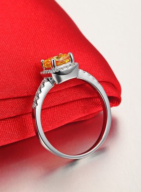 爆闪情侣戒指莫桑钻石铂金欧美