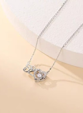 莫桑钻项链女纯18k白金吊坠