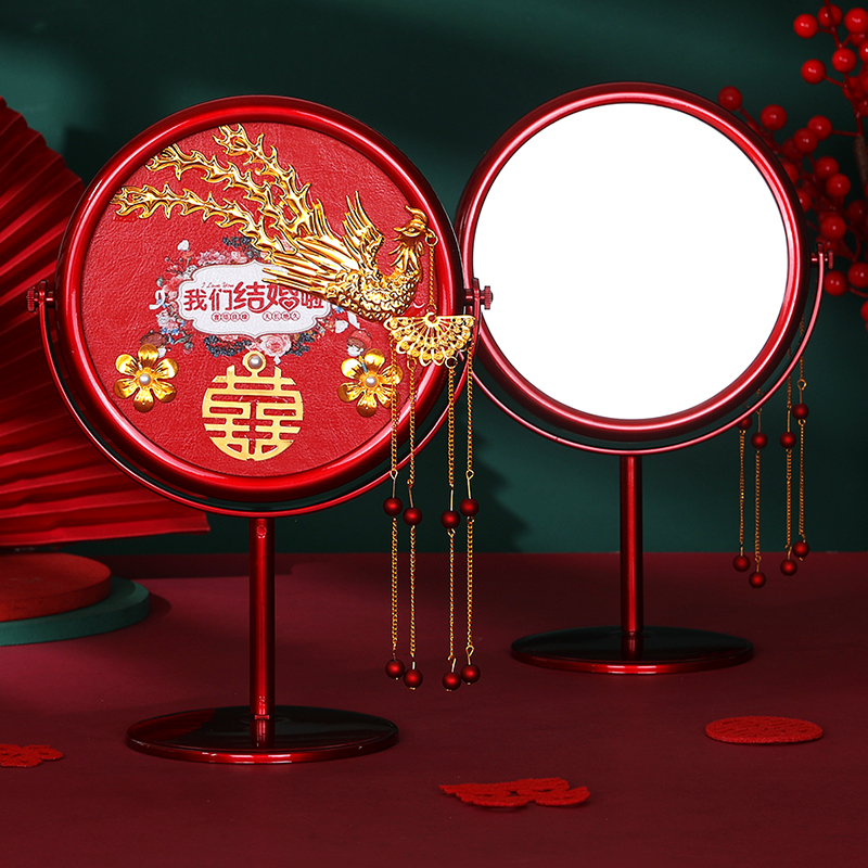 婚礼梳子礼盒女方陪嫁小镜子婚庆中式化妆镜喜梳一对结婚用品全套,淘宝优惠券,粉丝福利购,淘宝优惠卷
