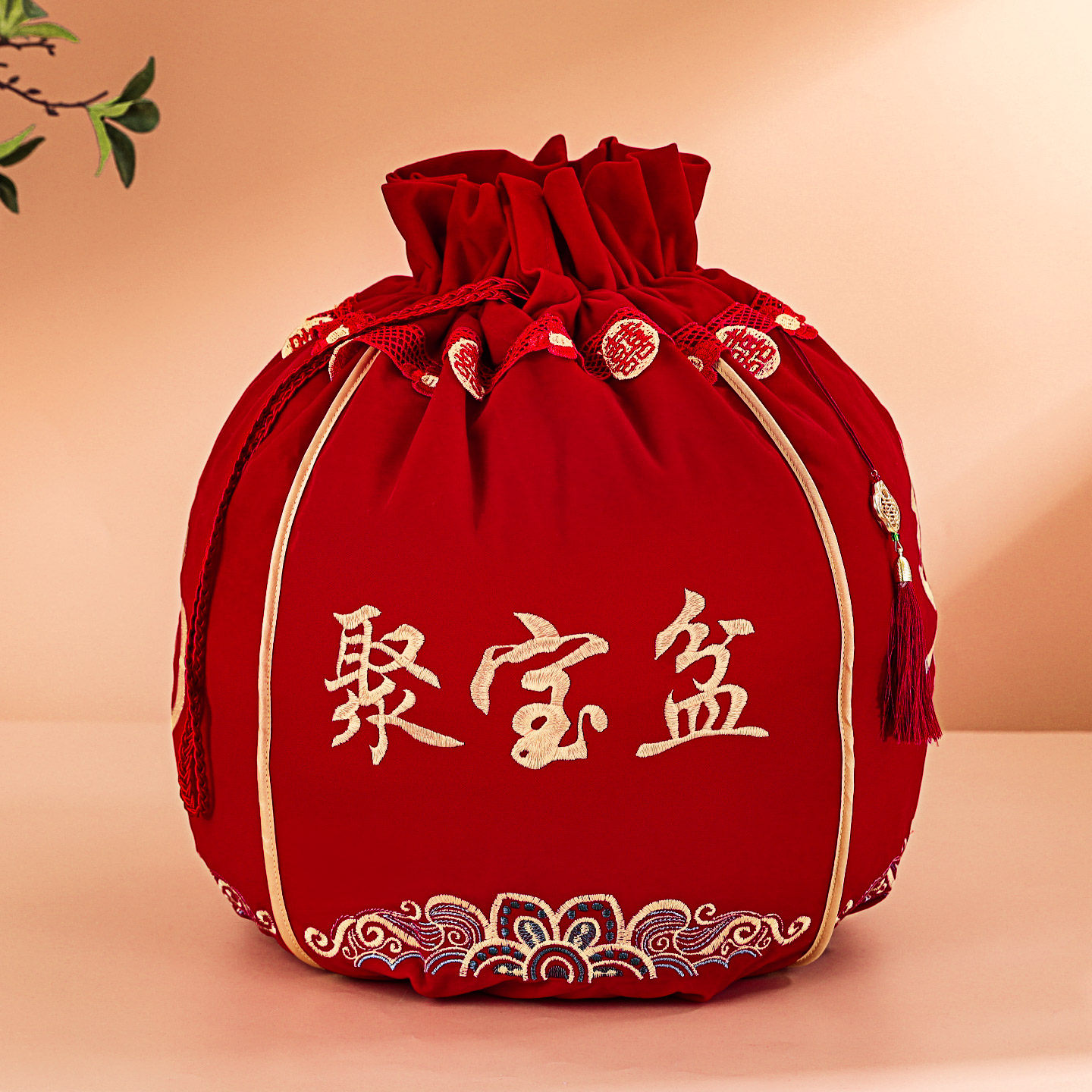 结婚聚宝盆袋红色喜盆包裹布新娘女方娘家陪嫁老式包袱皮婚庆用品,淘宝优惠券,粉丝福利购,淘宝优惠卷