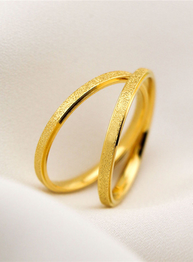 网红磨砂小素圈戒指insins潮钛钢