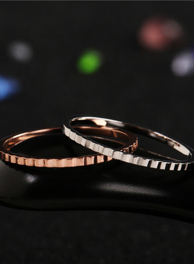 钛钢少女心波浪戒指女ins闺蜜