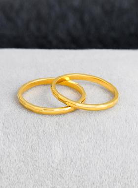 ins金色简约超闪几何切面戒指