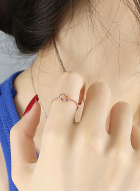 爱心麻花戒指女小众设计高级感