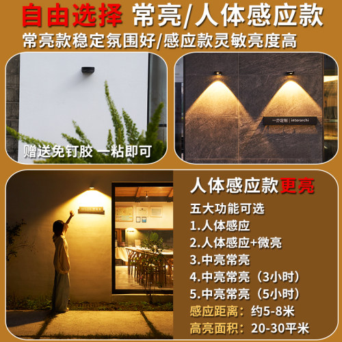 太阳能户外庭院灯花园别墅门口招牌室外家用照明大门围墙门牌壁灯 - 图2