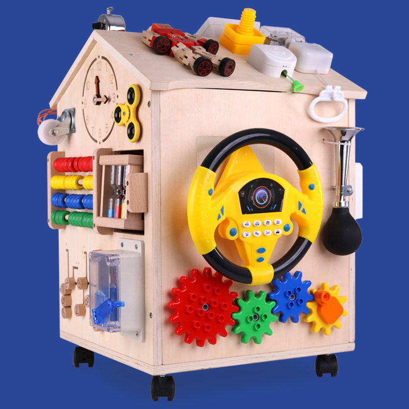 宝宝蒙氏教具忙碌屋板diy配件蒙特梭利忙碌箱儿童早教益智玩具1岁 可桑母婴专营店