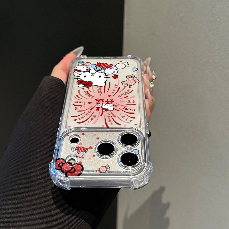 新年烟花小猫适用苹果17promax手机壳iphone16/15/13透明气囊防摔套华为pura80荣耀400vivox200s小米红米oppo,淘宝优惠券,粉丝福利购,淘宝优惠卷