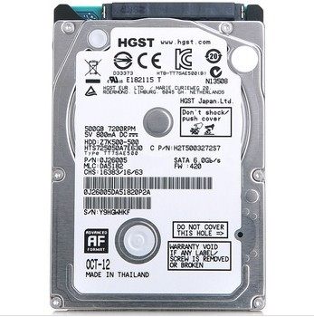 HGST/日立 HTS725050A7E630 500g  1TB   笔记本硬盘7200转32缓存 - 图2