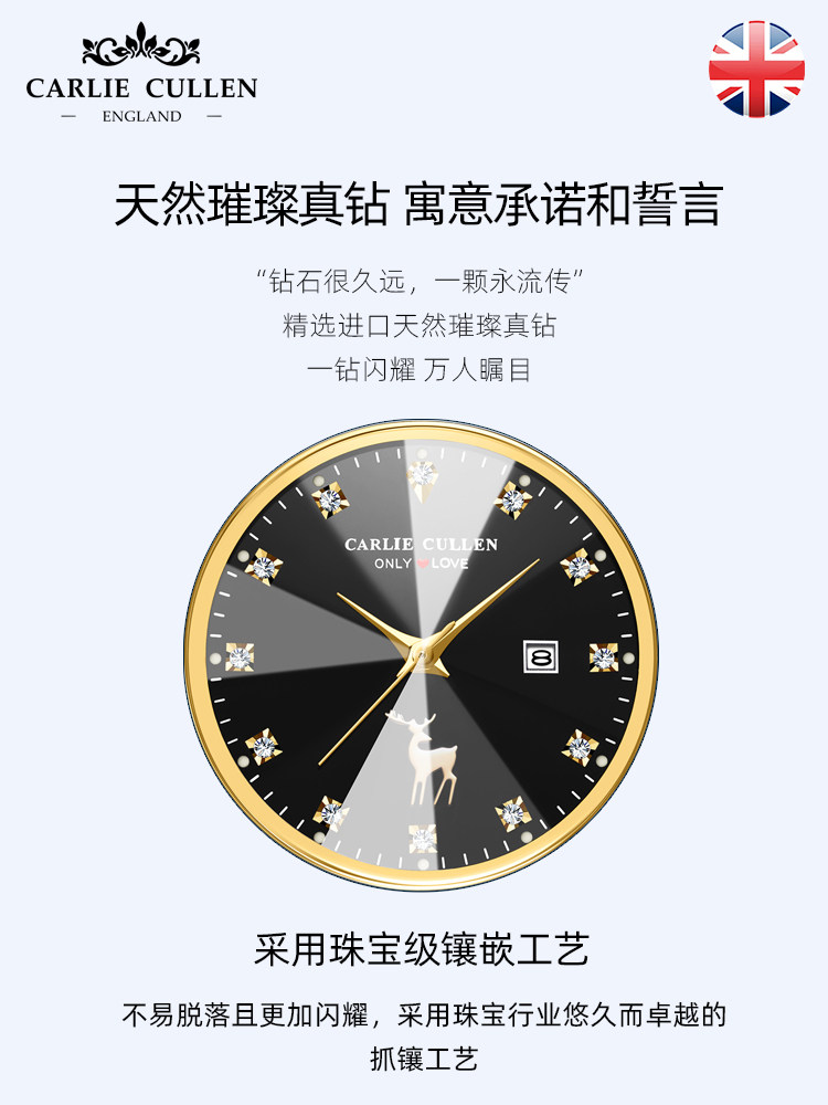 2020年新款时尚防水情侣一对石英表 carliecullen国产腕表