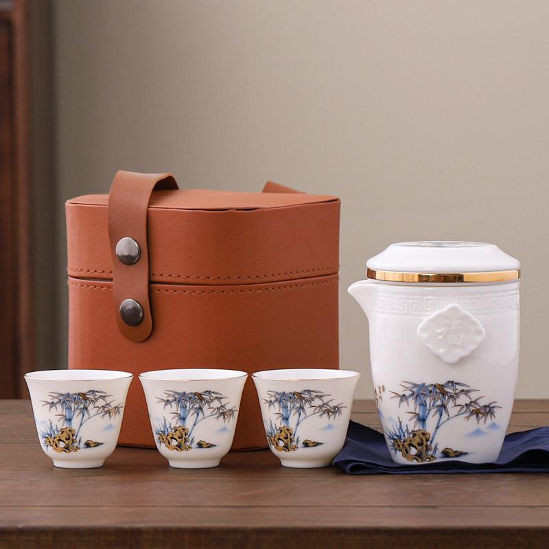 旅行茶具便携式户外露营小套装一壶三杯泡茶壶快客杯简约喝茶装备,淘宝优惠券,粉丝福利购,淘宝优惠卷