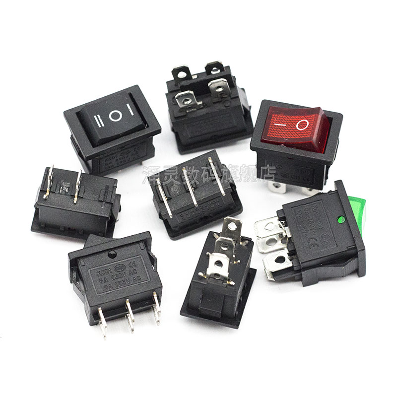 小船型开关KCD1-101 104饮水机电子称船形翘板电源按钮2脚4脚250V - 图3