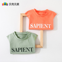 Shell Elements Baby Letters Vest 2022 Summer clothes new boy Boy Clothing Children Sleeveless Blouse