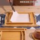 Pallet bamboo wood rectangular dining tray vegetable tray hotel barbecue oil paper pad paper household commercial size double ear plate