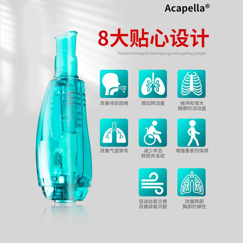 Acapella振动正压通气治疗系统排痰神器老人慢阻肺功能呼吸训练器-图1