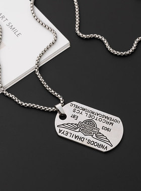 军牌吊坠项链百搭嘻哈配饰挂件