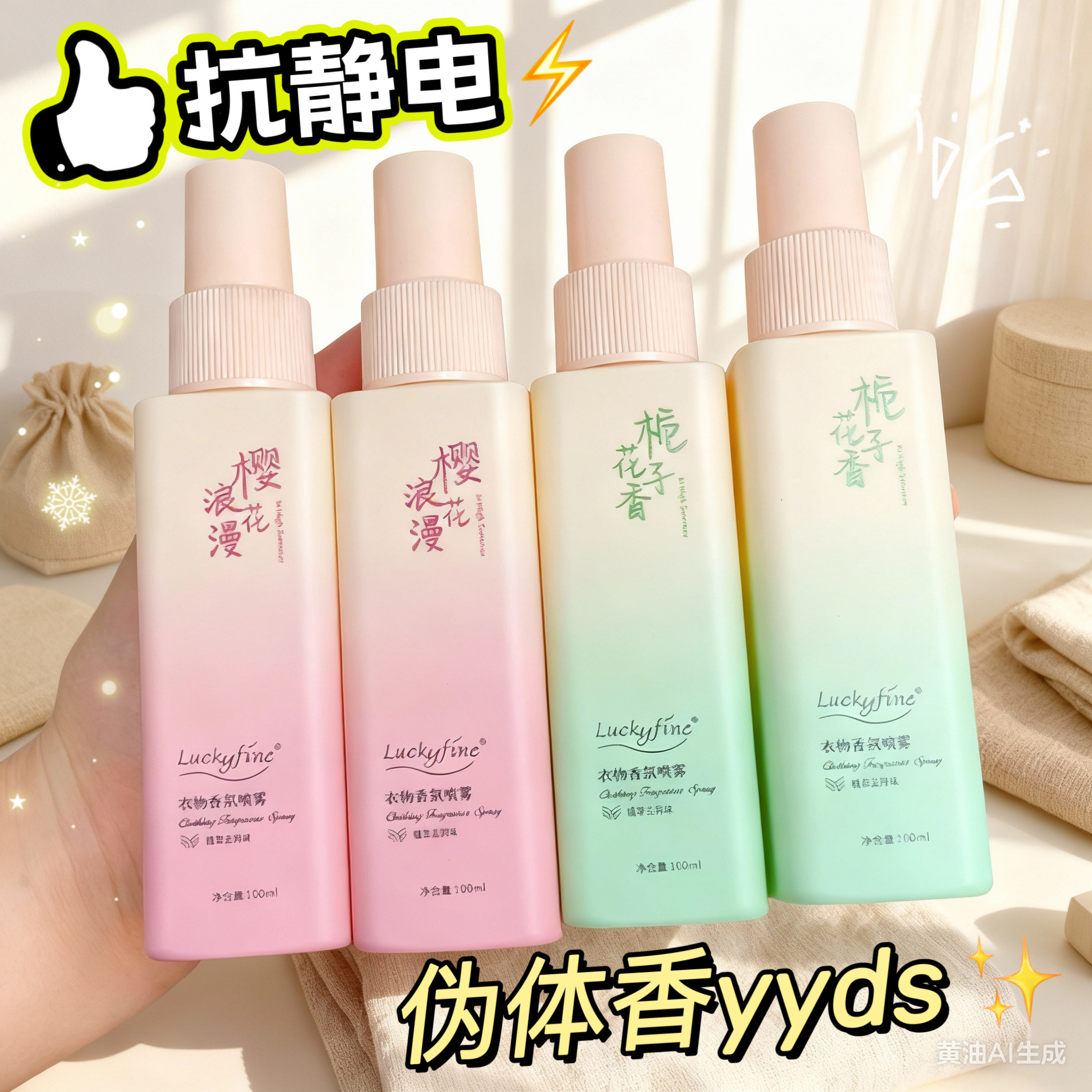 衣物香氛除味防静电喷雾衣服除静电冬天毛衣织物抗静电去静电神器,淘宝优惠券,粉丝福利购,淘宝优惠卷