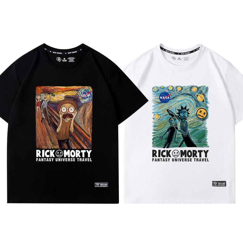 nasa联名瑞克与和莫蒂短袖男t恤 尊堡狄T恤