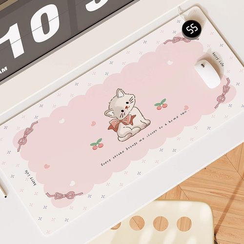 加热鼠标垫暖桌垫办公室冬天工位女生桌面暖手垫超大电脑发热桌垫 - 图0