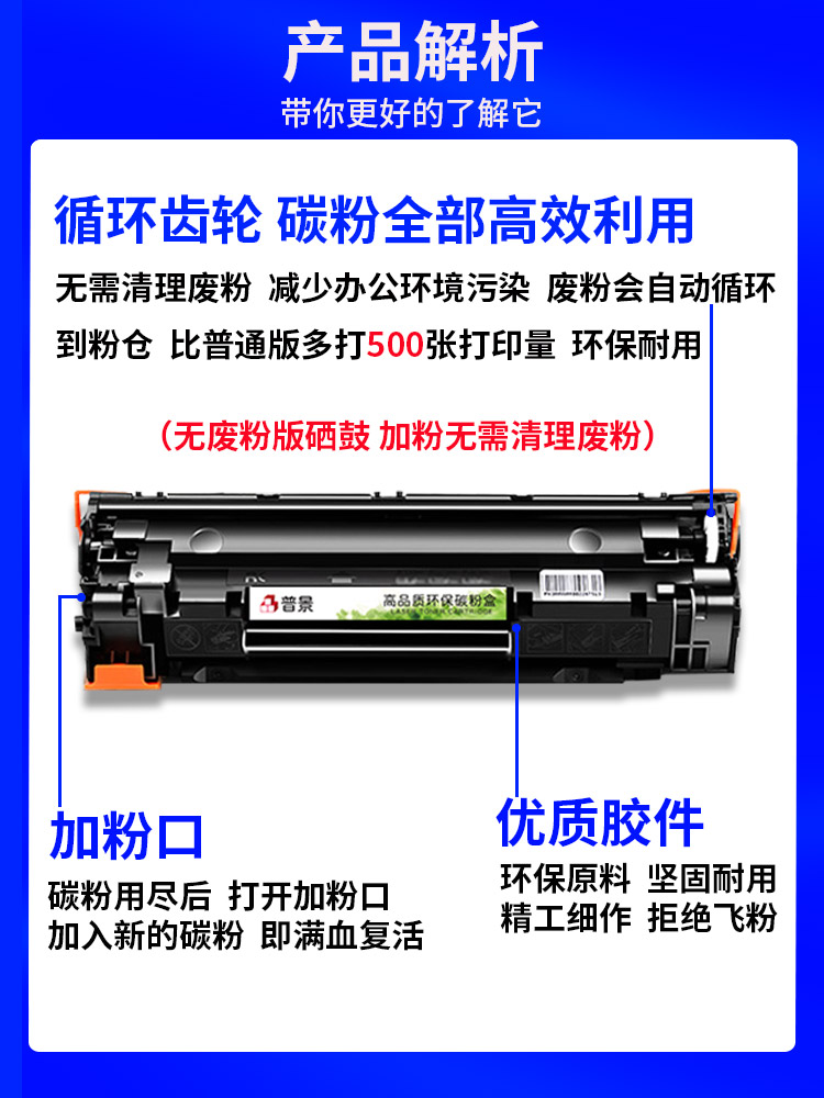 适用hp/惠普Laserjet Pro MFP M128fn打印机硒鼓m128fp墨盒hp128fw碳粉盒CZ186A一体机墨粉盒388a粉盒hp88a - 图3