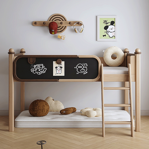 Mother's Choice 饼干床儿童实木儿童上下收纳小户型中高床半高床 - 图0