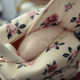 Retro flower makeup bag, small embroidered letters makeup storage bag, three-dimensional trapezoidal body bag