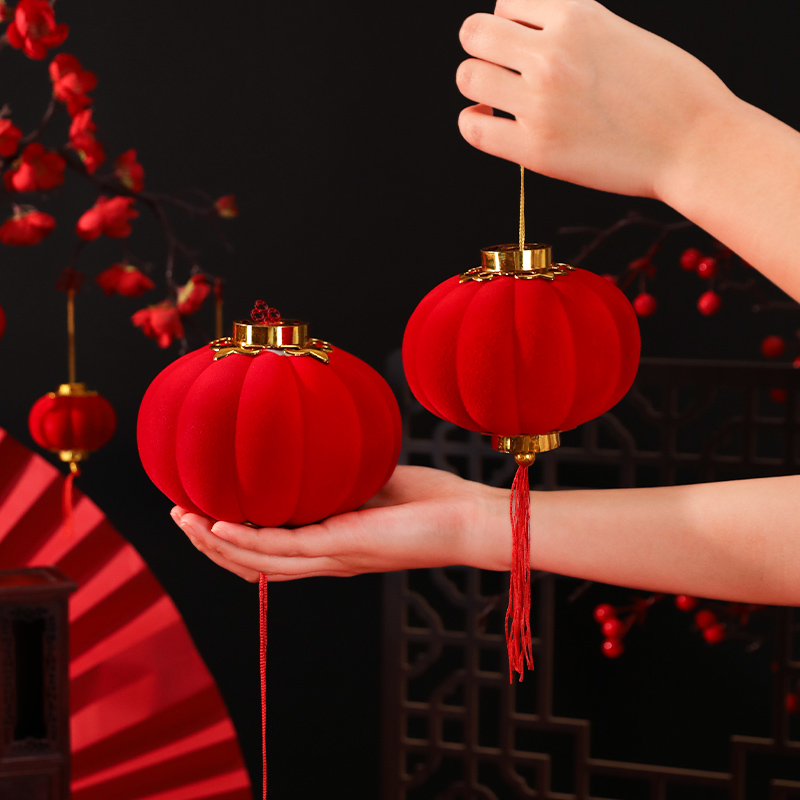 新年小灯笼挂件结婚礼盆景树上宫灯装饰2026马年挂饰过年春节布置 - 图2