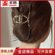 Legal Temperament Bamboo Festival Hairpin Clip Rear Brain Spoon Female Grip Large Number Metal Grip Shark Clip Shark Clip and Multi-Web Red Korea