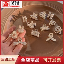 New small number metal grip holder pearl water drill hair clip side clip Cracked Hair Lipped Sea Clip Teenage Shark Clip Hair