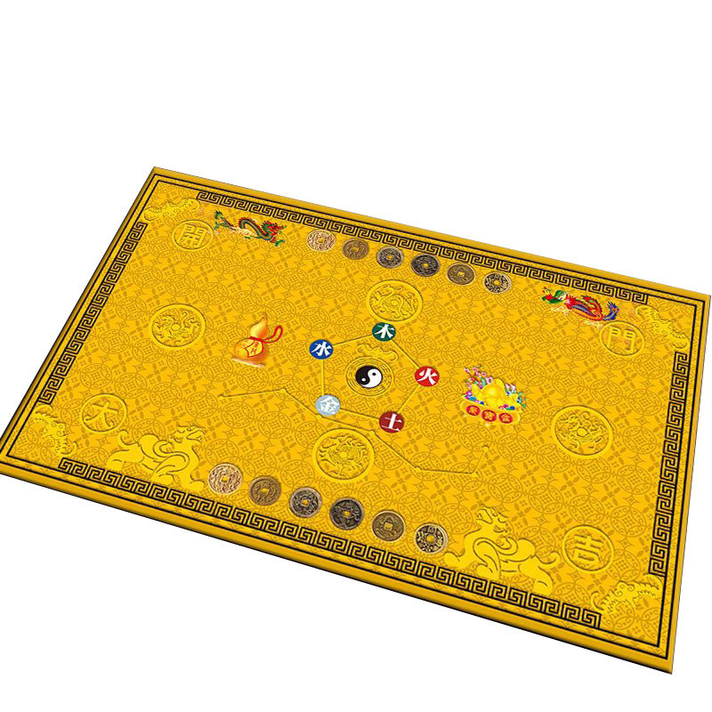 七星九运过门垫金黄色五帝钱太极八卦地毯入户聚财可擦洗皮革地垫,淘宝优惠券,粉丝福利购,淘宝优惠卷