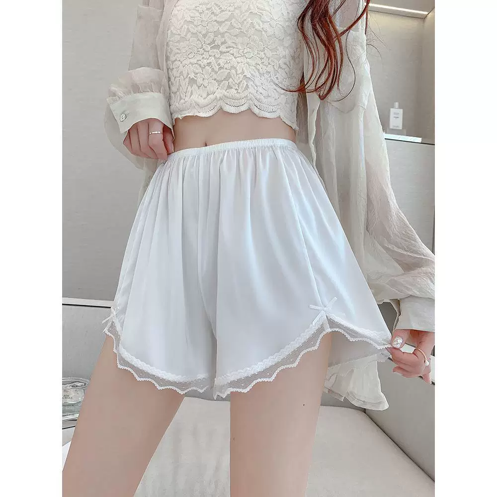 Silk safe trousers, white protective underware, leggings, summer thin shorts