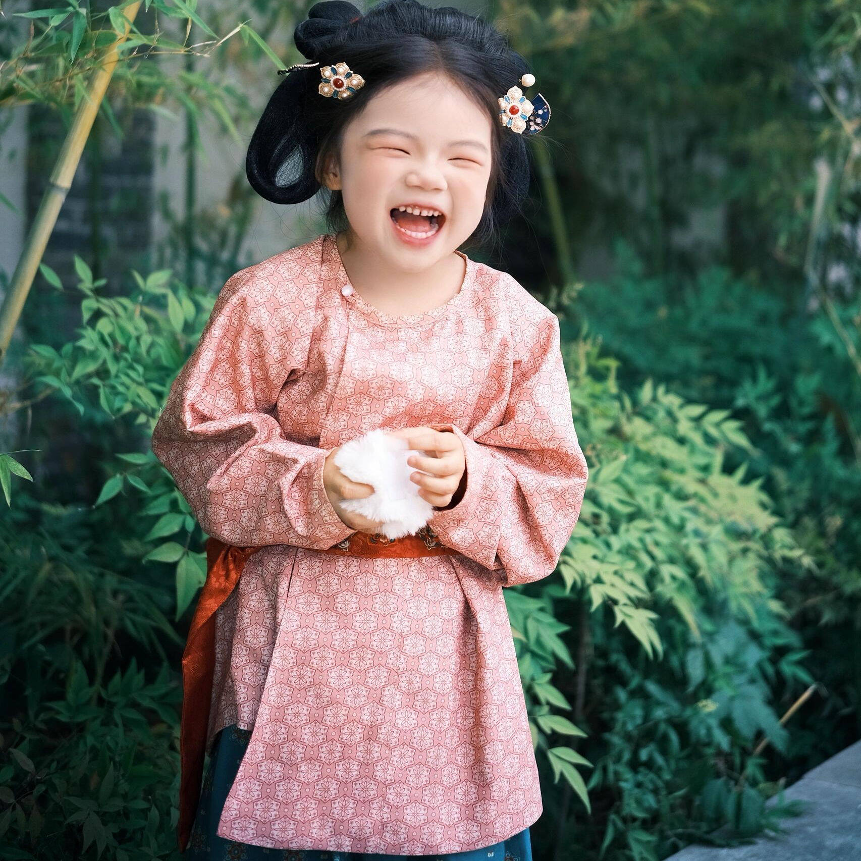 汉服2025女童复原风印花中长圆领袄腰带裤子套装夏季新款唐代男童,淘宝优惠券,粉丝福利购,淘宝优惠卷