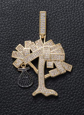 欧美嘻哈铜镶钻卡通毛衣链