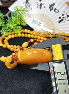 天然原矿新蜜蜜糖红老色大无事牌珠链吊坠时尚潮流百搭款