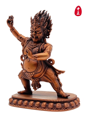 二臂金刚手10cm中正造像红铜摆件