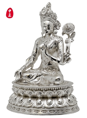 白度母贴银21cm中正造像摆件