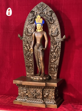 【收藏级别】布达拉宫观音菩萨90cm中正造像红铜可定制工艺品雕塑