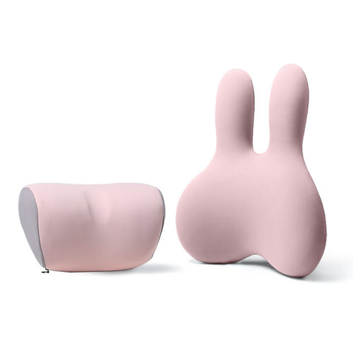 西诺思汽车腰靠护腰神器主驾驶座椅头枕套装夏季可爱透气腰垫腰枕 - 图3